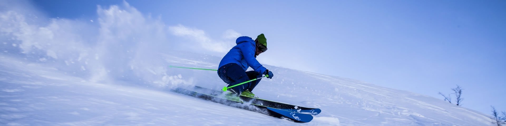 Downhill skiing in the French Alps